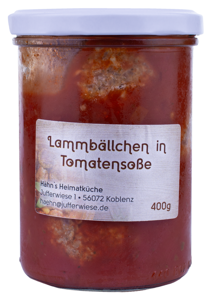 Produktfoto: Lammbällchen in Tomatensosse